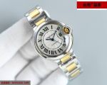TW Factory Cartier 33*10MM NH05 Movement Two-tone Gold Bracelet Sapphire Glass Couple White Watch